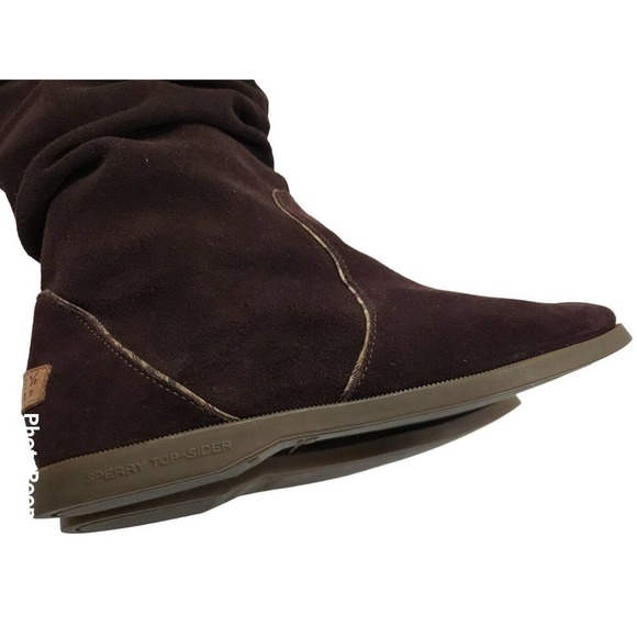 SPERRY Top Sider Boots Women's Size 7.5M LEATHER Upper Chocolate Brown. - Picture 15 of 15